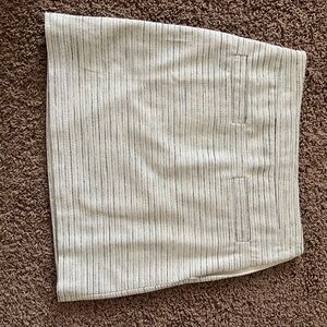 LOFT Cream and Black Striped Skirt